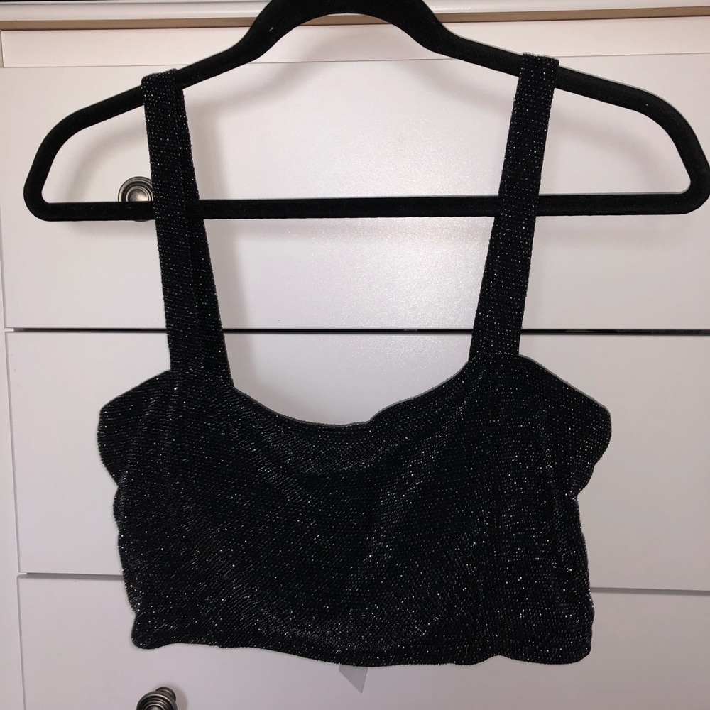 Fashion Nova Sparkly Glitter Crop Top